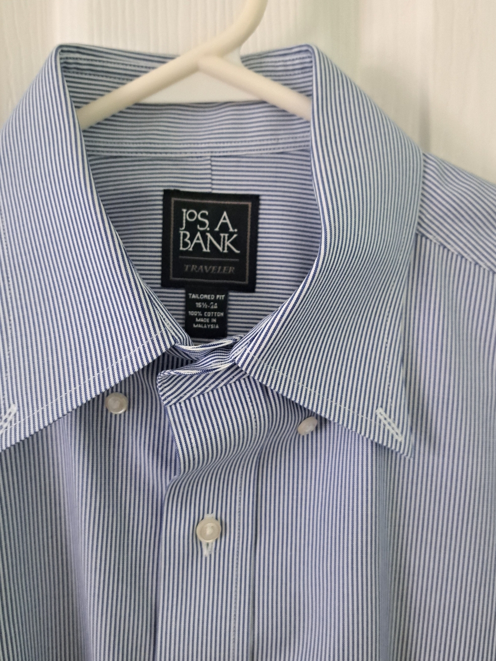 Jos. A. Bank Blue and White Pinstripe Dress Shirt
